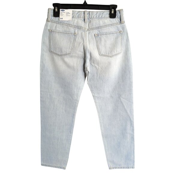 Old Navy The Power Jean Perfect Straight Light Wash Adjustable Waist 14 NWT - Picture 4 of 7